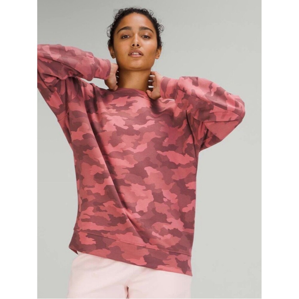 Lululemon Perfectly Oversized Crew Heritage 365 Camo Brier Rose Multi Size 14